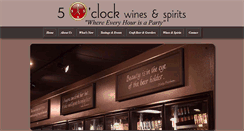 Desktop Screenshot of 5oclockwinesandspirits.com