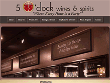 Tablet Screenshot of 5oclockwinesandspirits.com